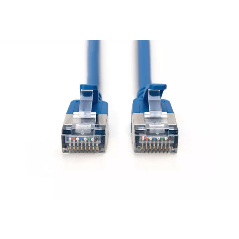 DIGITUS ohut verkkopatchkaapeli – CAT6A – F-FTP – 50 cm – sininen