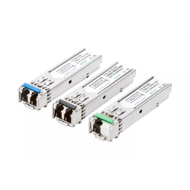 DIGITUS 1,25 Gbit/s SFP-moduuli, jopa 20 km Singlemode, LC-duplex-liitin 1000Base-LX, 1310 nm