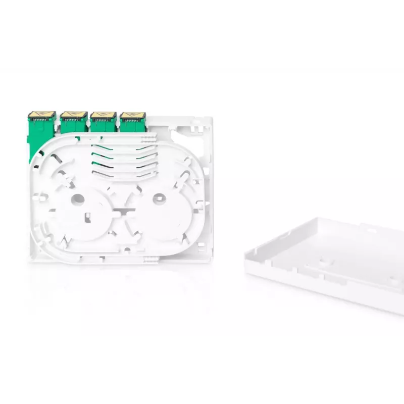 DIGITUS FTTH-kotelo, 4x SC (APC) SX-adapteripinnalla ja DIN-kiskoasennuksella