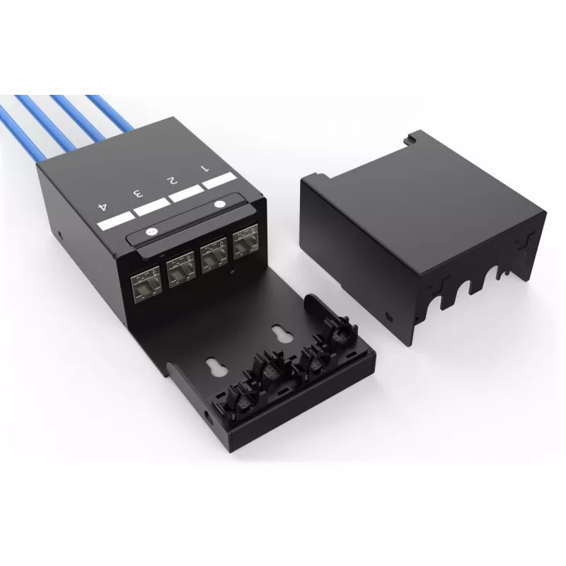 DIGITUS Consolidation Point Box - 4 porttia Keystone-moduulit älykkäällä kaapelinhallinnalla