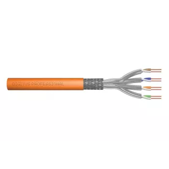 DIGITUS DK-1743-VH-250 Cat 7 S/FTP asennuskaapeli, AWG 23/1, simplex, 1200 MHz, Dca, 250 m, oranssi