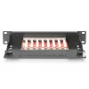 DIGITUS patchpanel CAT6A suojattu, 8-porttinen 1U, 10 tuuman rack-asennus, musta RAL 9005