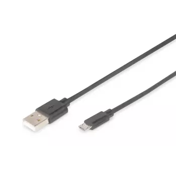 DIGITUS USB 2.0 -liitäntäkaapeli, Type-A – Micro-B M/M, 2 m USB 2.0 -yhteensopiva musta