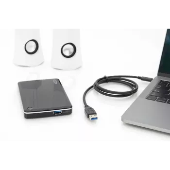 DIGITUS ASSMANN USB Type-C -liitäntäkaapeli, Type-C–A M/M, 1 m täysin varustettu, Gen2, 3A, 10GB, versio 3.1, CE, musta