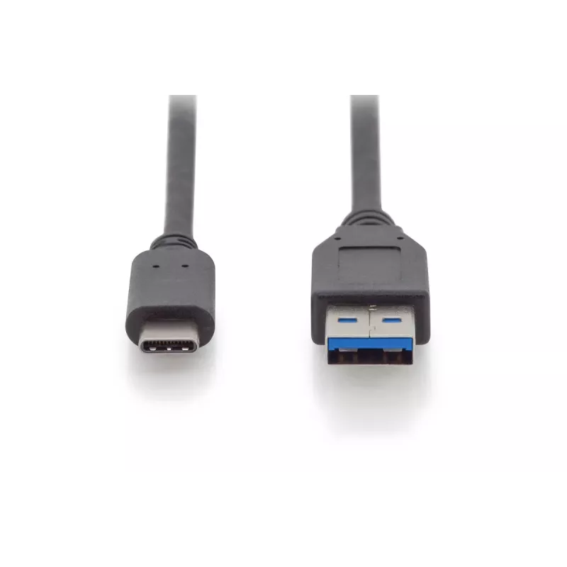 DIGITUS ASSMANN USB Type-C -liitäntäkaapeli, Type-C–A M/M, 1 m täysin varustettu, Gen2, 3A, 10GB, versio 3.1, CE, musta