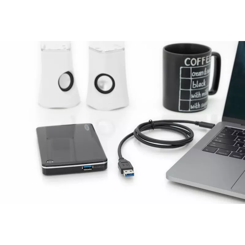 DIGITUS ASSMANN USB Type-C -liitäntäkaapeli, Type-C–A M/M, 1 m täysin varustettu, Gen2, 3A, 10GB, versio 3.1, CE, musta
