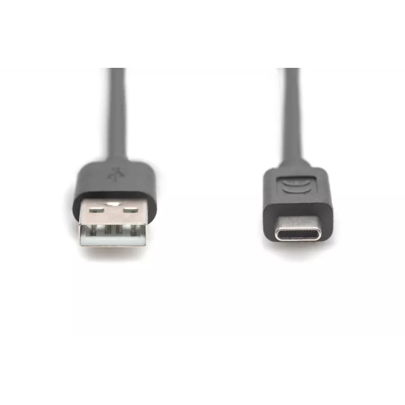 DIGITUS ASSMANN USB Type-C -liitäntäkaapeli, Type-C–A uros/uros, 3 m, 3A, 480 MB/s, versio 2.0, musta