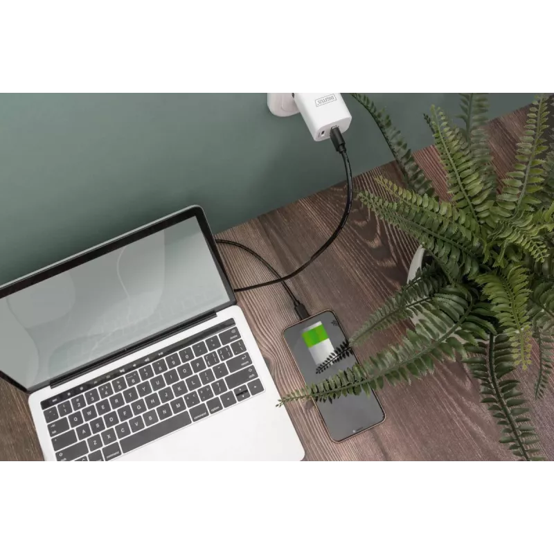 DIGITUS ASSMANN USB Type-C -liitäntäkaapeli, Type-C–A uros/uros, 3 m, 3A, 480 MB/s, versio 2.0, musta