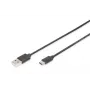 DIGITUS ASSMANN USB Type-C -liitäntäkaapeli, Type-C–A M/M, 2 m 3A, 480MB, versio 2.0, musta