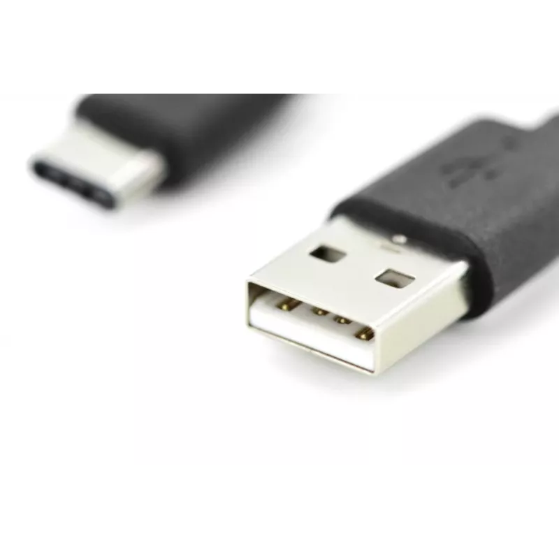 DIGITUS ASSMANN USB Type-C -liitäntäkaapeli, Type-C–A M/M, 2 m 3A, 480MB, versio 2.0, musta