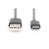 DIGITUS ASSMANN USB Type-C -liitäntäkaapeli, Type-C–A M/M, 2 m 3A, 480MB, versio 2.0, musta