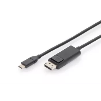 DIGITUS USB Type-C -adapterikaapeli, Type-C–DP M/M, 2 m 4K/60 Hz, 32,4 Gbit/s, CE, musta