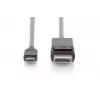 DIGITUS USB Type-C -adapterikaapeli, Type-C–DP M/M, 2 m 4K/60 Hz, 32,4 Gbit/s, CE, musta