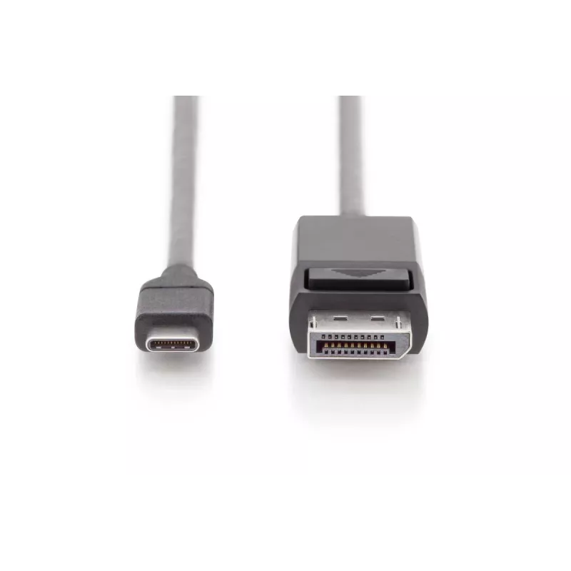 DIGITUS USB Type-C -adapterikaapeli, Type-C–DP M/M, 2 m 4K/60 Hz, 32,4 Gbit/s, CE, musta