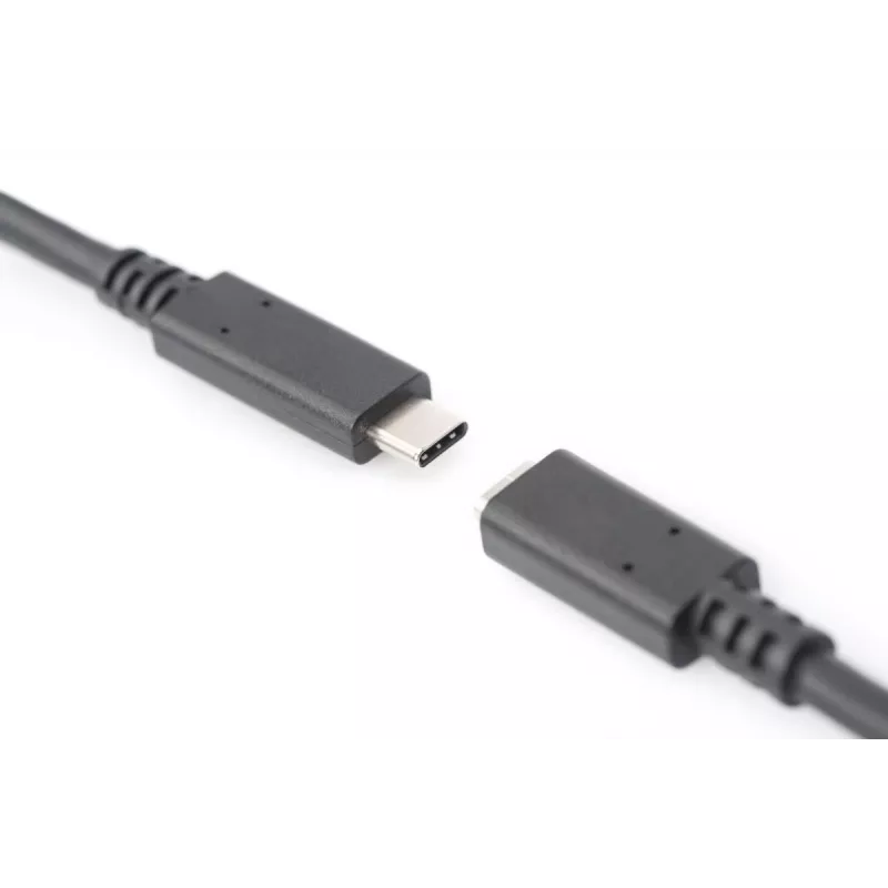 DIGITUS AK-300210-020-S USB-C jatkojohto, USB 2.0, USB-C uros/naaras, 3 A, 2 m, musta