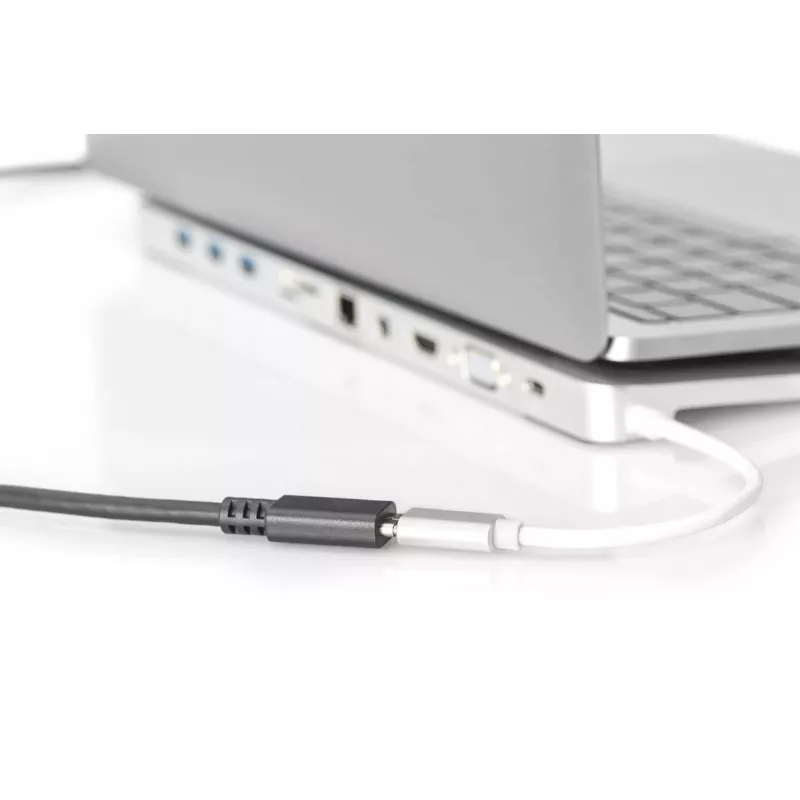 DIGITUS AK-300210-020-S USB-C jatkojohto, USB 2.0, USB-C uros/naaras, 3 A, 2 m, musta