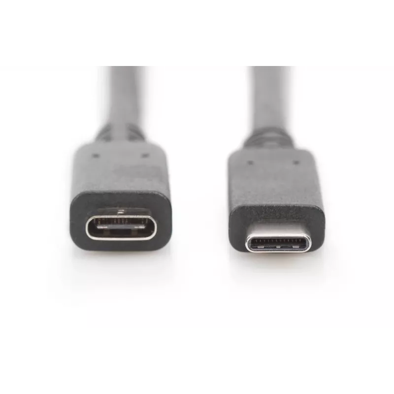 DIGITUS AK-300210-020-S USB-C jatkojohto, USB 2.0, USB-C uros/naaras, 3 A, 2 m, musta