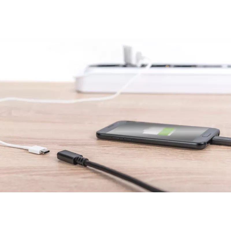 DIGITUS AK-300210-020-S USB-C jatkojohto, USB 2.0, USB-C uros/naaras, 3 A, 2 m, musta