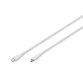DIGITUS USB-silikoni-latauskaapeli USB-C – Lightning USB 2.0 60 W – 2 m valkoinen