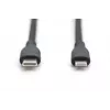DIGITUS USB-silikoni-latauskaapeli USB-C – Lightning USB 2.0 60W – 50 cm musta