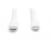 DIGITUS USB-silikoni-latauskaapeli USB-C – Lightning USB 2.0 60W – 50 cm valkoinen
