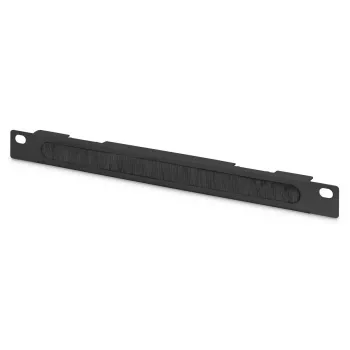 DIGITUS 10 tuuman kaapeliohjauslevy, 0,5HE, kaapeliharja, 22 x 254 x 12 mm, musta
