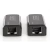 DIGITUS Mini HDMI -jatkosarja, Full HD 50 m CAT6/6A/7, virransyöttö Micro-USB-kaapelilla, musta