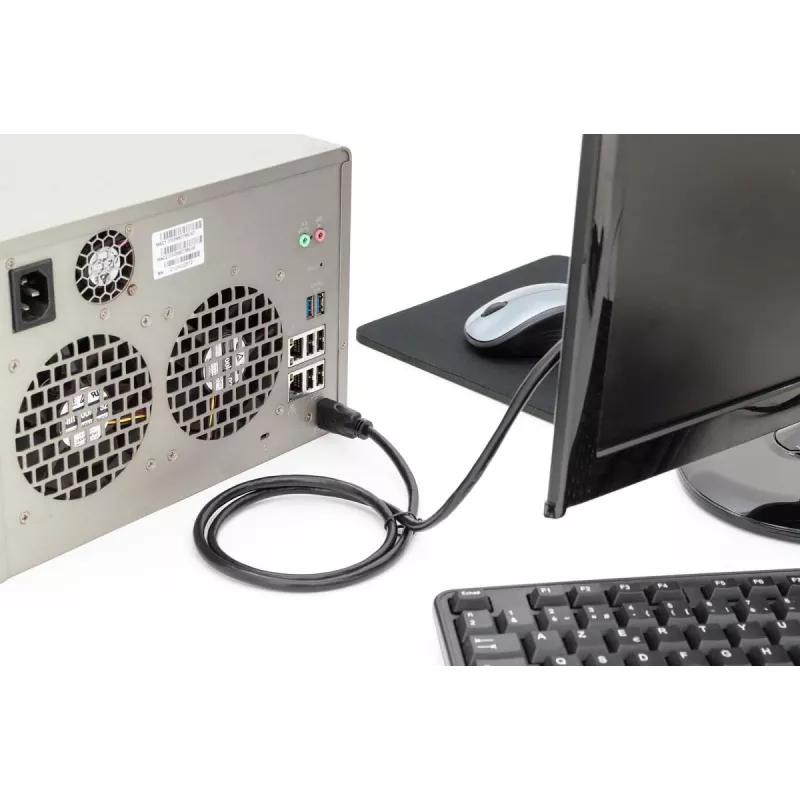 DIGITUS HDMI Premium High Speed -liitäntäkaapeli, Type-A M/M, 5 m Ethernetillä, Ultra HD 60p musta