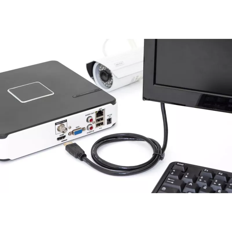 DIGITUS HDMI Premium High Speed -liitäntäkaapeli, Type-A M/M, 5 m Ethernetillä, Ultra HD 60p musta