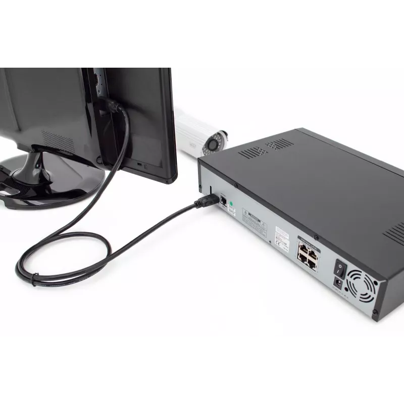 DIGITUS HDMI Premium High Speed -liitäntäkaapeli, Type-A M/M, 5 m Ethernetillä, Ultra HD 60p musta