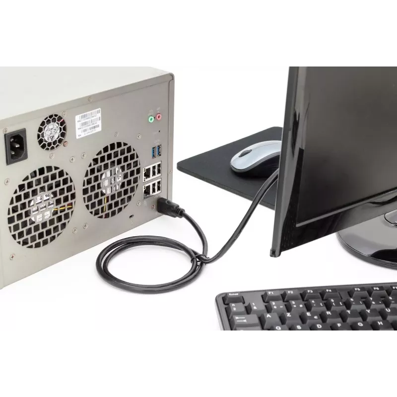 DIGITUS HDMI Premium High Speed -liitäntäkaapeli, Type-A M/M, 3 m Ethernetillä, Ultra HD 60p, musta