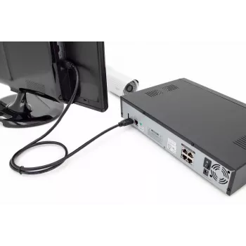 DIGITUS HDMI Premium High Speed -liitäntäkaapeli, Type-A M/M, 1 m Ethernetillä, Ultra HD 60p, musta