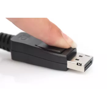 DIGITUS AK-340106-050-S DisplayPort-kaapeli, DP uros/uros lukituksella, DisplayPort 1.4, 8K, 5 m, musta