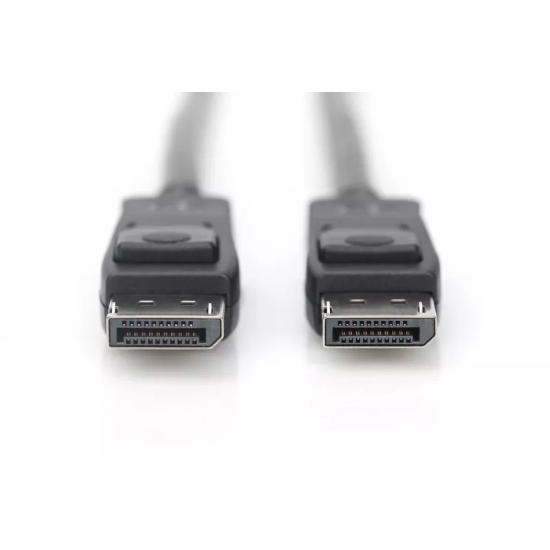 DIGITUS AK-340106-050-S DisplayPort-kaapeli, DP uros/uros lukituksella, DisplayPort 1.4, 8K, 5 m, musta