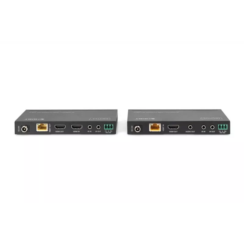 DIGITUS DS-55508 4K HDBaseT HDMI-jatkosarja, 150 m, 4K/60Hz, 18 Gbps, YUV 4:4:4, HDR, PoC, RS-232, IR