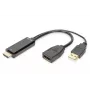 Digitus 4K HDMI -adapteri HDMI–DisplayPort 0,2 m HDMI Type-A USB
