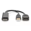 Digitus 4K HDMI -adapteri HDMI–DisplayPort 0,2 m HDMI Type-A USB