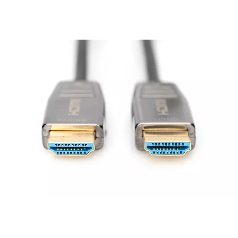 DIGITUS HDMI AOC -hybridikuitu kaapeli, Type-A M/M, 20 m UHD 8K@60Hz, CE, musta