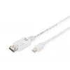 DIGITUS DisplayPort-liitäntäkaapeli Mini DP - DP M/M 2 m lukituksella DP 1.1a mukainen valkoinen