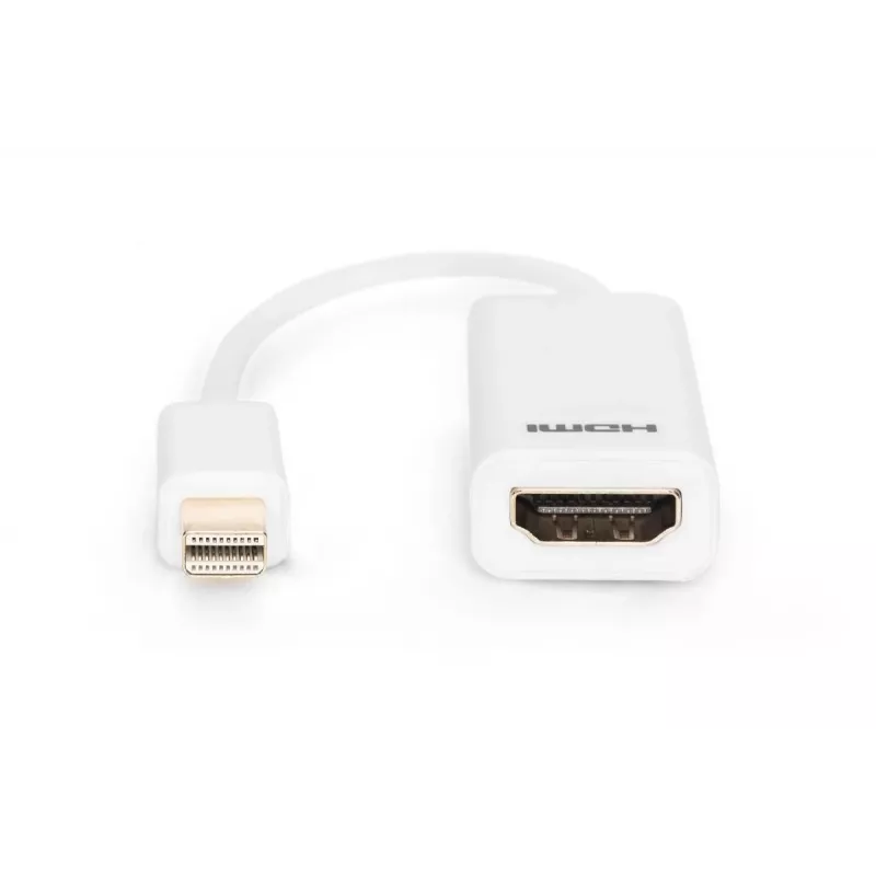 DIGITUS ASSMANN DisplayPort-sovitinkaapeli Mini DP - HDMI Type-A M/F 15 cm DP 1.1a yhteensopiva CE valkoinen