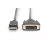DIGITUS DisplayPort-sovitinkaapeli DP - DVI (24+1) M/M 2 m lukituksella DP 1.1a CE musta