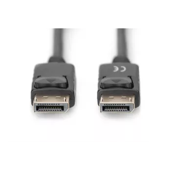 DIGITUS DisplayPort-liitäntäkaapeli DP M/M 2 m lukituksella DP 1.2 Ultra HD 4K musta