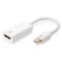 DIGITUS ASSMANN DisplayPort-sovitinkaapeli Mini-DP - HDMI Type-A M/W 20 cm HDMI versio 2.0 aktiivinen CE kulta valkoinen