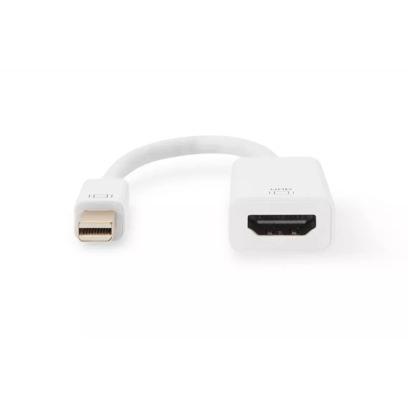 DIGITUS ASSMANN DisplayPort-sovitinkaapeli Mini-DP - HDMI Type-A M/W 20 cm HDMI versio 2.0 aktiivinen CE kulta valkoinen