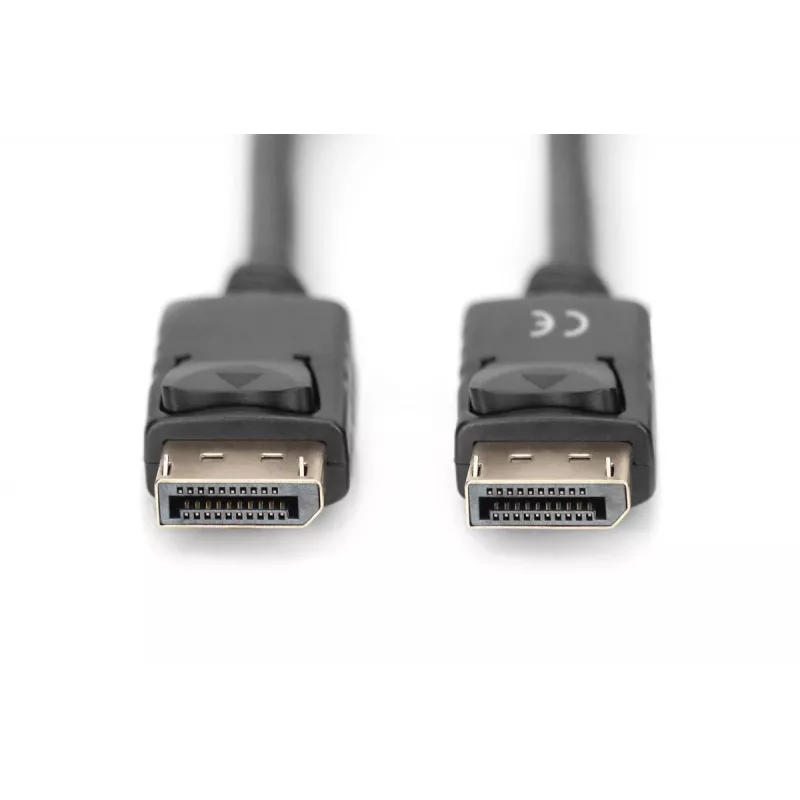 DIGITUS DisplayPort-liitäntäkaapeli DP M/M 3 m lukituksella DP 1.2 Ultra HD 4K musta