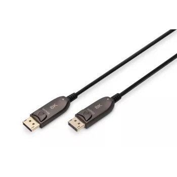 DIGITUS DisplayPort AOC hybridi-kuitu-liitäntäkaapeli M/M UHD 8K@60Hz CE musta 10 m