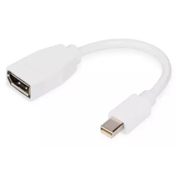 DIGITUS DisplayPort-sovitinkaapeli Mini DP - DP M/F 0,15 m DP 1.2 mukainen valkoinen