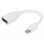 DIGITUS DisplayPort-sovitinkaapeli Mini DP - DP M/F 0,15 m DP 1.2 mukainen valkoinen