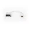 DIGITUS DisplayPort-sovitinkaapeli Mini DP - DP M/F 0,15 m DP 1.2 mukainen valkoinen