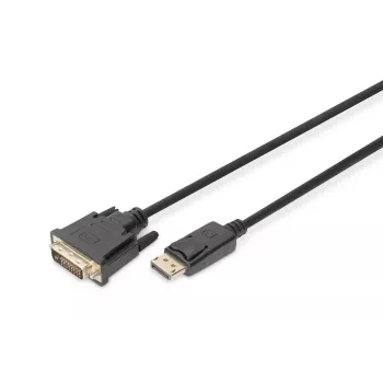 DIGITUS DP - DVI-D -kaapeli 3M musta DP - DVI lukituksella DP 1.1a